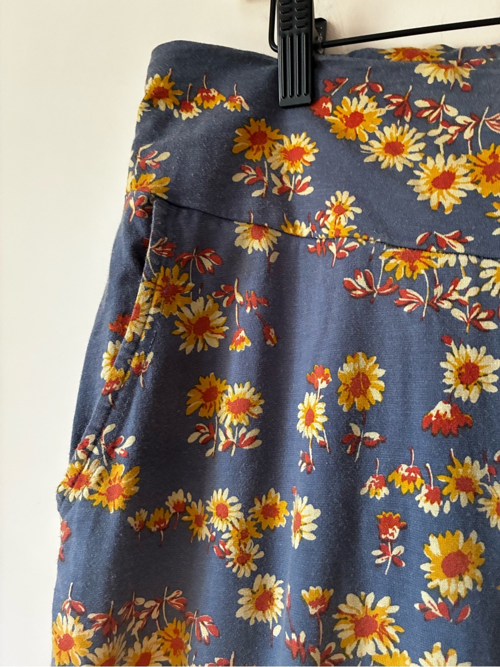 Toad&Co Chaka floral Wide Leg Crop Pants Sz large organic cotton blend sunflower - Picture 2 of 5
